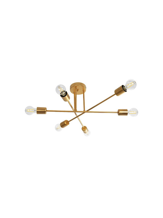 GloboStar Spidi Pendant Light Rose Gold Grid for 6 Bulbs E27 61x61x37cm