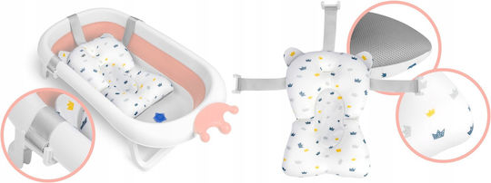 Baby-Badewannenkissen Faltbar 90x50x21,5 cm Weiß Rosa