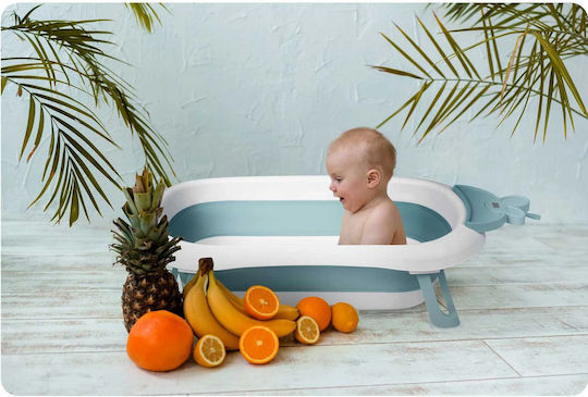 Superbath Termometru LCD Cadă pentru Bebeluşi Idealstore Pliabilă Senzor de Temperatură Picioare Rezistente Finisaj Antiderapant Design Ergonomic Sarcină Maximă 45 Kg Albastru
