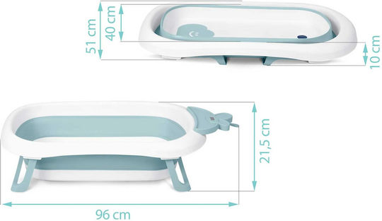 Superbath Termometru LCD Cadă pentru Bebeluşi Idealstore Pliabilă Senzor de Temperatură Picioare Rezistente Finisaj Antiderapant Design Ergonomic Sarcină Maximă 45 Kg Albastru