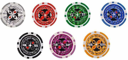 Set 500 Poker Chips 13gr in Suitcase