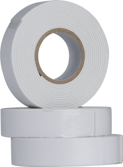Kinzo Αυτοκόλλητη Ταινία Διπλής Όψης Λευκή 2mx18mm 3τμχ