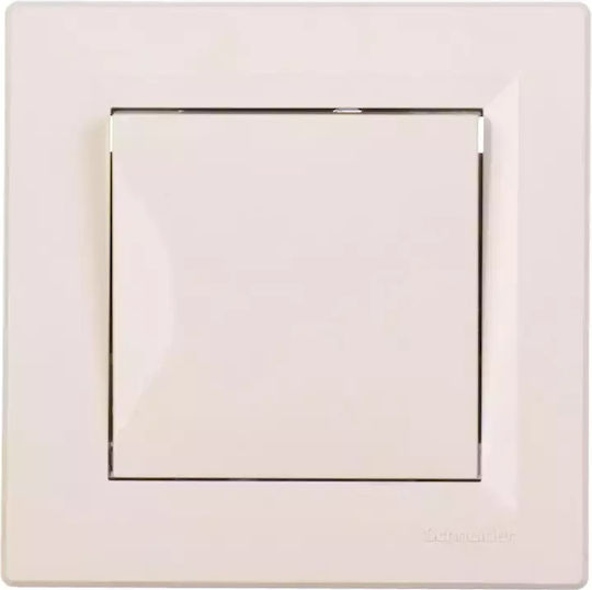 Schneider Electric Asfora Recessed Wall Switch Lighting One-Way with Frame Ecru