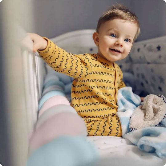 Crib Bumpers Braided Inside Blue-pink