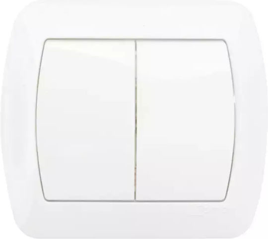 Kontakt-Simon Recessed Wall Switch Lighting One-Way with Frame White