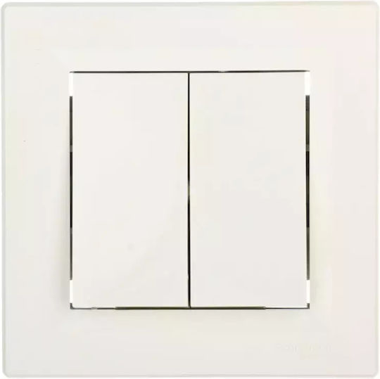 Schneider Electric Recessed Wall Switch Lighting Two-Way with Frame Ecru
