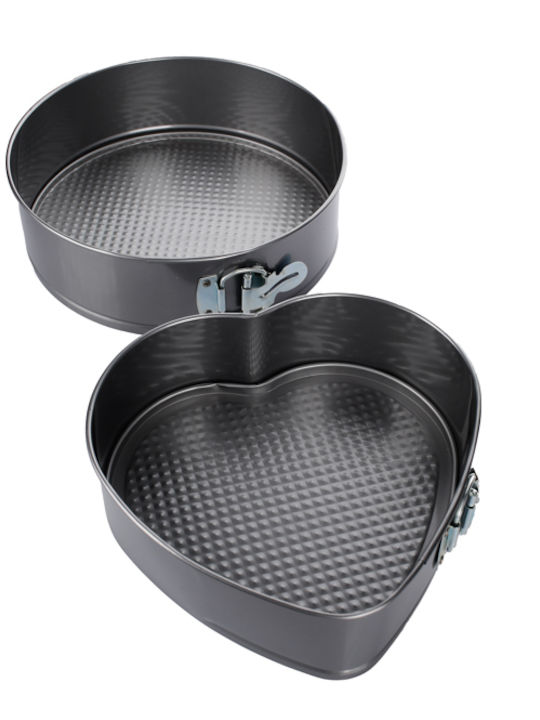 General Trade Formă de Patiserie pentru Chec Rotund din Aluminiu cu Bază Detașabilă 3buc