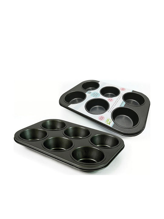 General Trade Φόρμα Ζαχαροπλαστικής για Cupcakes/Muffins από Αλουμίνιο 6 Θέσεων 29x20x3εκ.