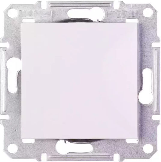 Schneider Electric Asfora Recessed Wall Switch Lighting One-Way without Frame White