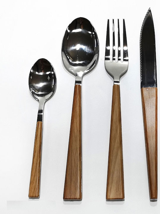 General Trade 24-Piece Stainless Steel 18/10 Brown Cutlery Set Elegant