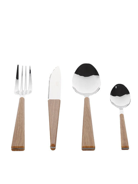 General Trade 24-Piece Stainless Steel 18/10 Brown Cutlery Set Elegant