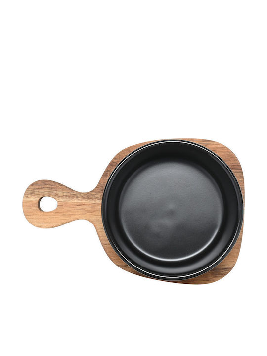 Estia Ceramic Dessert Divided Serving Plate Allure Black 10x15x4.8cm