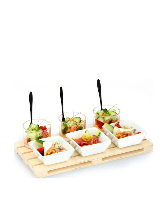 Alpina Appliances Glass Dessert Tower Stand 3 Slots with Base Transparent P15xL30xH2cm 10 Pieces