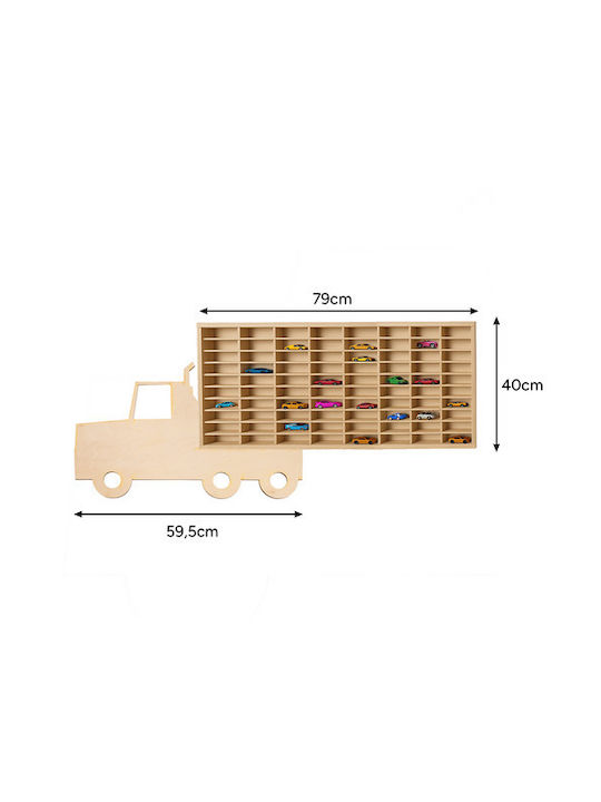 Wooden Vehicle Shelf Truck Shape 80 Cars 79x40 Cm Aria Trade