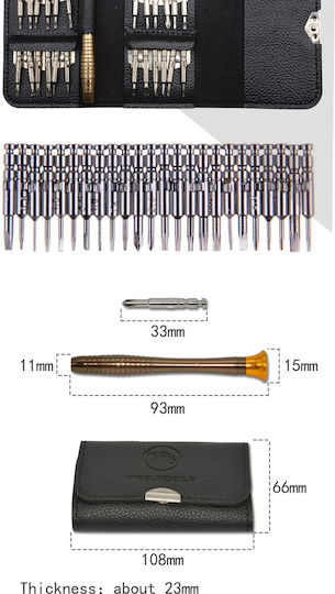 Idealstore 25 In 1 Precision Screwdriver Set Torx Phillips Slotted Pentalobe Triangle Triwing Point Screwdrivers Smartphone Tablet Pc Laptop Camera Repairs Magnetic Tips