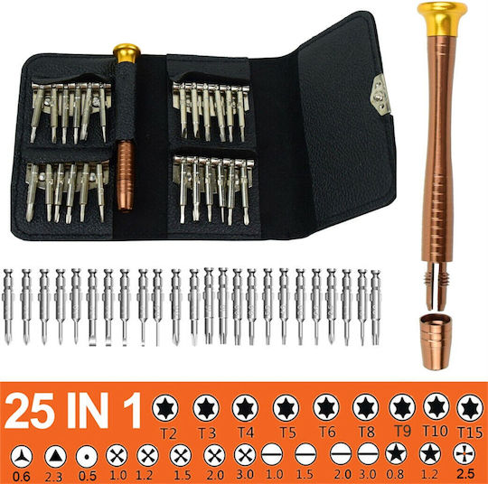 Idealstore 25 In 1 Precision Screwdriver Set Torx Phillips Slotted Pentalobe Triangle Triwing Point Screwdrivers Smartphone Tablet Pc Laptop Camera Repairs Magnetic Tips