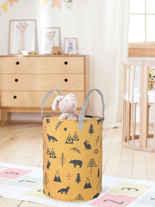 Kinder Aufbewahrungsbox aus Stoff Gelb 60x35cm 1Stück