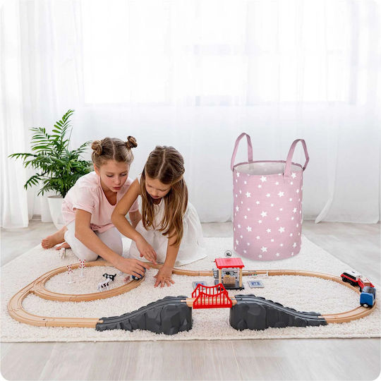 Cutie de Jucării pentru Copii din Țesătură Roz 60x35cm 1buc