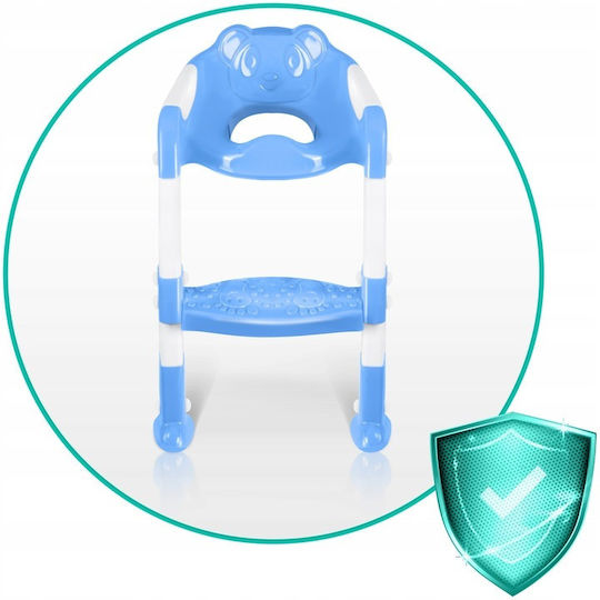 Reducător de Toaletă pentru Copii Idealstore Înălțime Reglabilă Un Pas Picioare Antiderapante Greutate Maximă 50 Kg Scară Detasabilă Ergonomic Pliabil Albastru