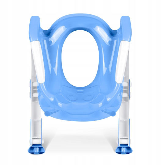 Reducător de Toaletă pentru Copii Idealstore Înălțime Reglabilă Un Pas Picioare Antiderapante Greutate Maximă 50 Kg Scară Detasabilă Ergonomic Pliabil Albastru