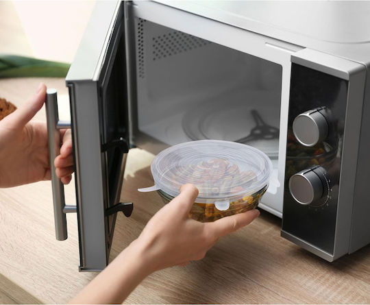 Alpina Appliances Κάλυμμα Δοχείου από Σιλικόνη σε Λευκό Χρώμα 18810 6τμχ