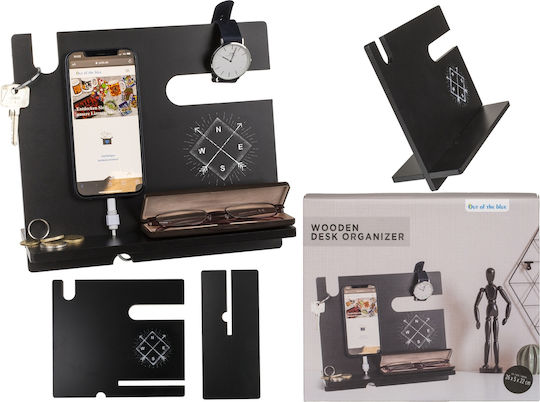 Wooden Office Organizer in Black Colour 5x22x26cm