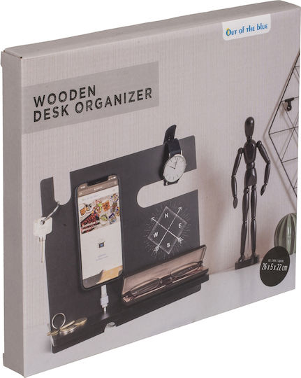 Wooden Office Organizer in Black Colour 5x22x26cm