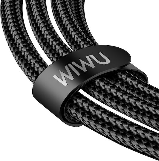 Wiwu Data Regular USB to Lightning / Type-C Cable Μαύρο
