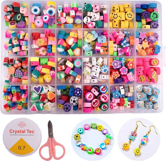Schmuckperlen-Set Idealstore Enthält 480 Bunte Elemente in Verschiedenen Formen Transparenter Faden Hakenclips Schmuck Ohrringe Aufbewahrungsbox Fördert Manuelle Fähigkeiten
