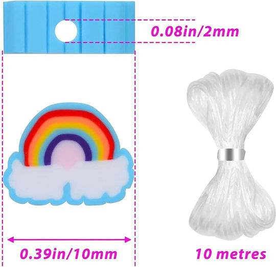 Schmuckperlen-Set Idealstore Enthält 480 Bunte Elemente in Verschiedenen Formen Transparenter Faden Hakenclips Schmuck Ohrringe Aufbewahrungsbox Fördert Manuelle Fähigkeiten