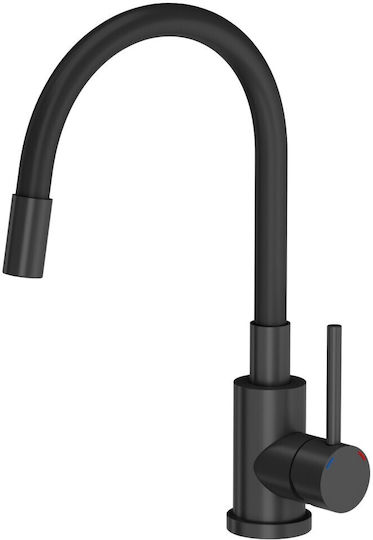 GraniteQ Ready Smart Drop-In Küchenspüle aus Flüssigem Granit mit Wasserhahn M62xP44cm Schwarz