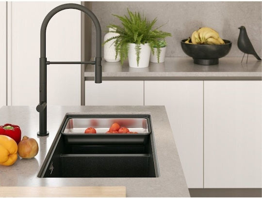 GraniteQ Logan Undermount Kitchen Sink from Liquid Granite M76xW45cm White