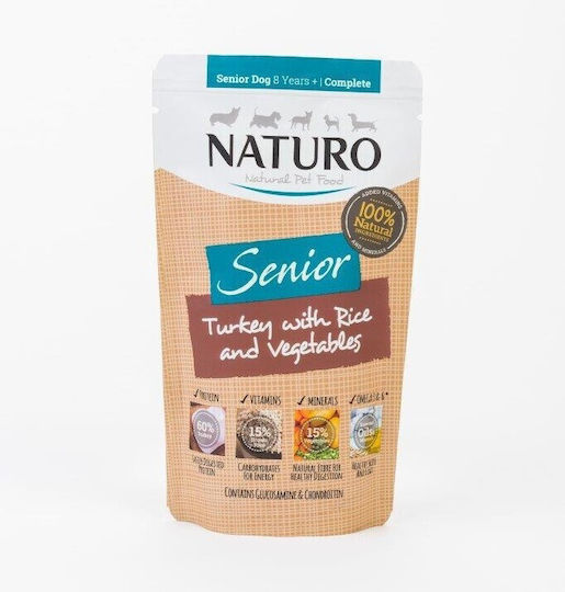 Naturo Hrană Umedă pentru Câini Seniori în Pliculeț cu Curcan fără Cereale 150gr