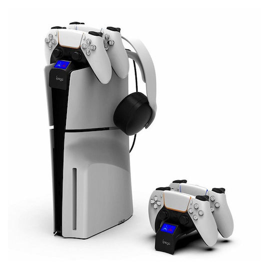 iPega Dual Charger Dock Charging Station for 2 controllers PS5 White