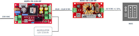 Atte Power Converter DC/DC with Input Voltage 12V and Output Voltage 12V 4A (AVIC-50-120-OF)