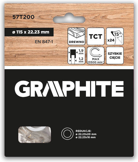 Graphite Carbid Schneidscheibe mit 24 Zähnen 115mm