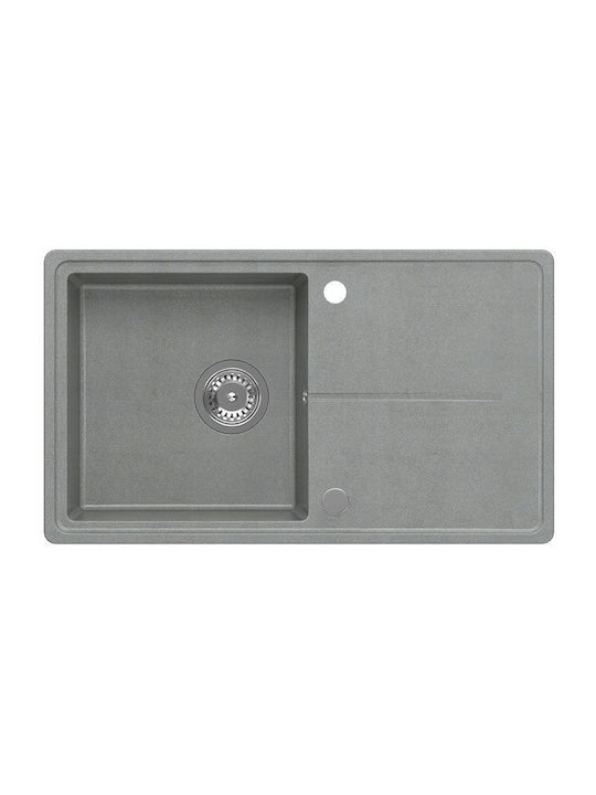GraniteQ Ένθετος Νεροχύτης Inox Μ78xΠ45cm Ασημί