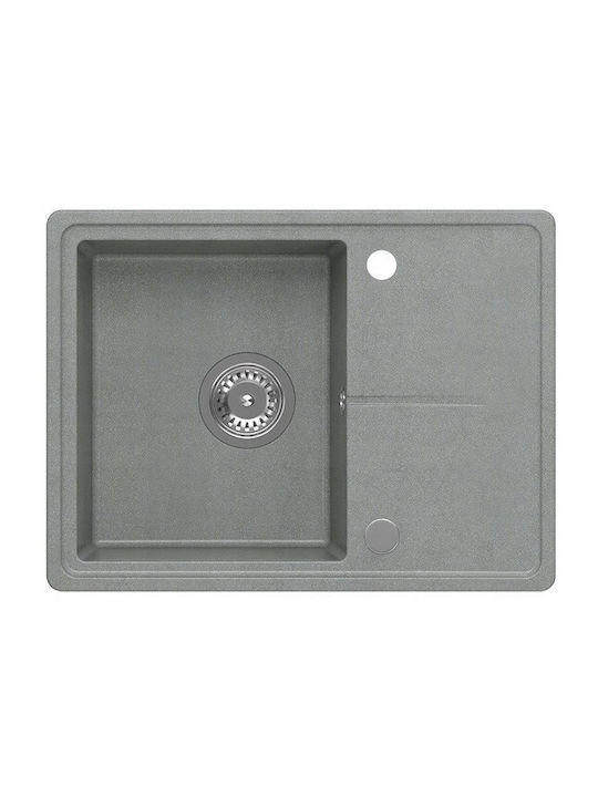 GraniteQ Ένθετος Νεροχύτης Inox Μ60xΠ45cm Ασημί