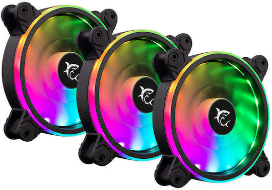 White Shark GCF-S028-004 Case Fans 120mm 1100rpm 25cfm with ARGB Lighting Pack of 3