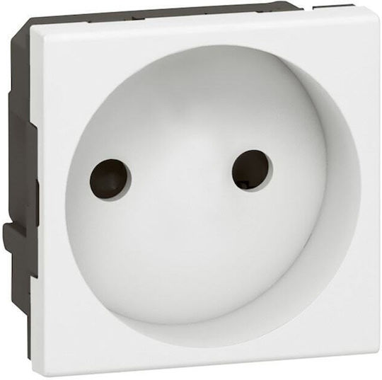 Legrand Mosaic 16a Μονή Χωνευτή Πρίζα Ρεύματος Λευκή