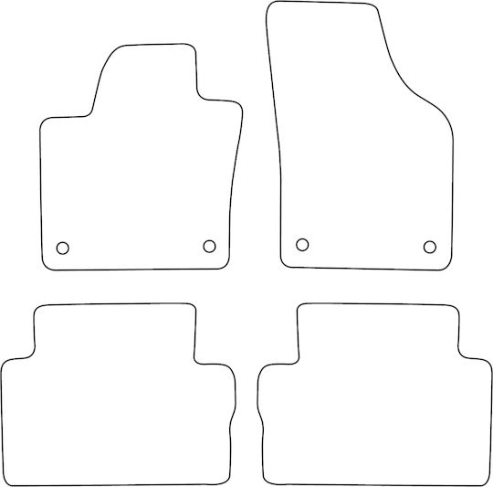 Set Covorașe Velur Potrivite Volkswagen Sharan Ii 2010-2020 5 Locuri Margine Albastră