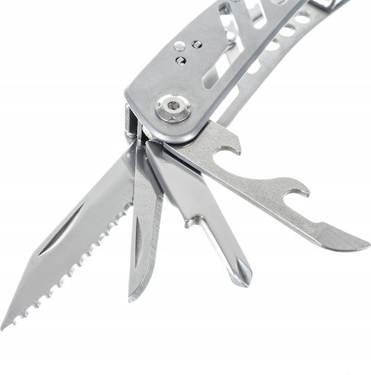Idealstore Clește Multifuncțional 13în1 + 11 Biți Fabricat din Oțel Inoxidabil de Înaltă Calitate pentru Drumeții Camping Pescuit Grădinărit Cutie de Depozitare Greutate 260 G