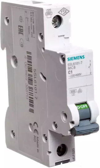 Siemens Automatic Circuit Breaker 1A Single-pole AC 5SL6101-7