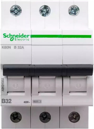 Schneider Electric Automatic Circuit Breaker 32A Triple-pole AC A9K01332