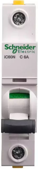 Schneider Electric Αυτόματη Ασφάλεια 6A Μονοπολική AC A9F04106