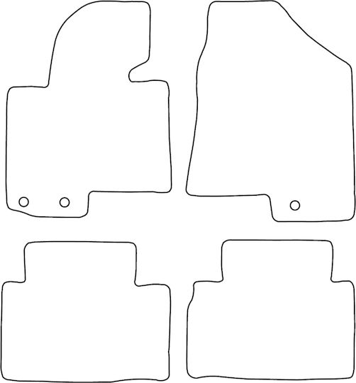 Set Velour Mats Matching Hyundai Ix35 I 2010-2015 Blue Edging