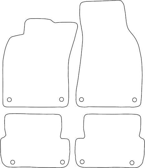 Set Velour Mats Fitting Audi A6 Iii C6 2008-2011 Black Edging