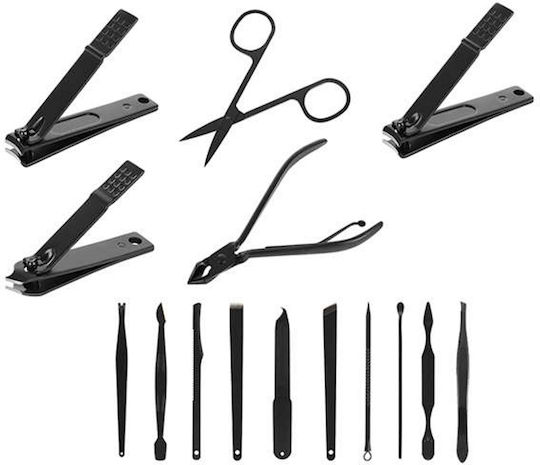 Idealstore Tungsteel Manicure Pedicure Set 15 Pieces Allergy-free Highest Quality Steel Universal Use Sturdy Case