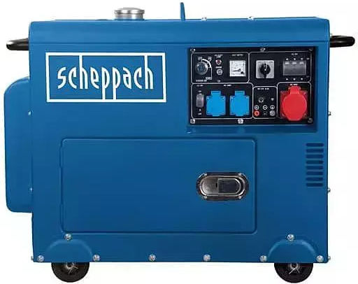 Scheppach SG5200D Τριφασική Αθόρυβη Γεννήτρια Πετρελαίου Τετράχρονη με Ηλεκτρική Μίζα και Ρόδες