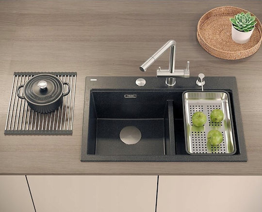 GraniteQ Drop-In Chiuvetă Inox L76xW50cm Argintiu